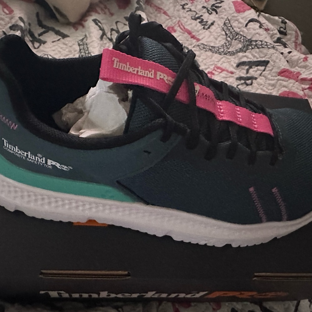 Timberland PRO Green  and Pink Safety Toe Shoes